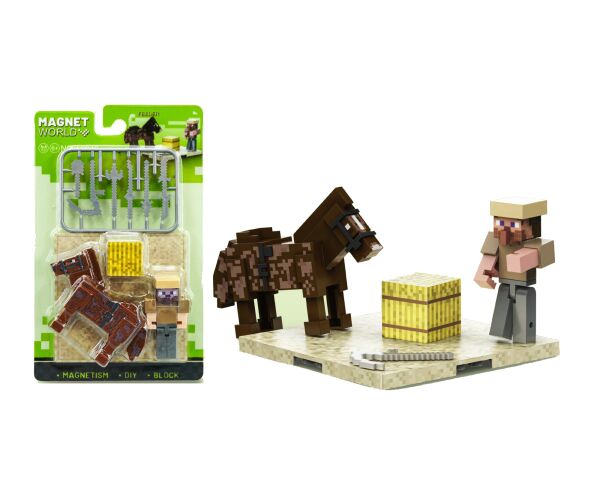 Stavebnice Magnet World bojovník s koněm