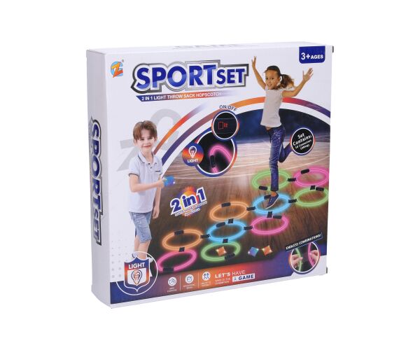 Skákací kroužky svítící a házecí hra set