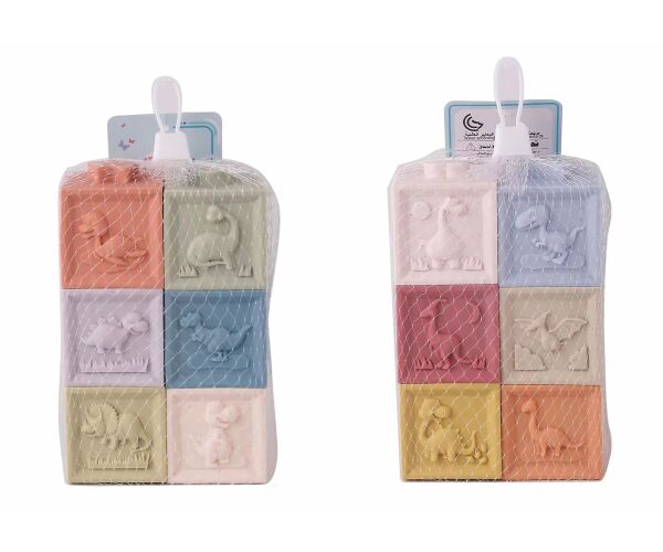 Kostky s dinosaury měkké eko plast set 6 ks 5 cm