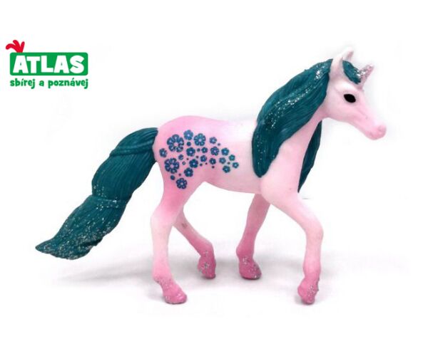 A - Figurka Jednorožec růžový s glitry 10,5 cm