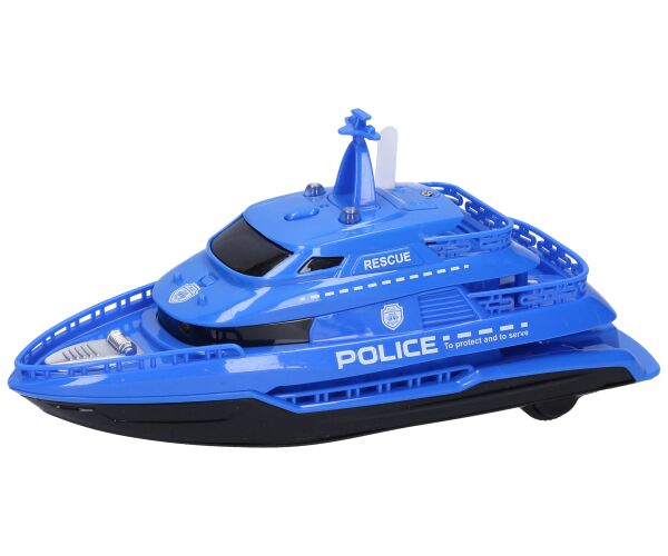 Loď na setrvačník s efekty modrá 22 cm