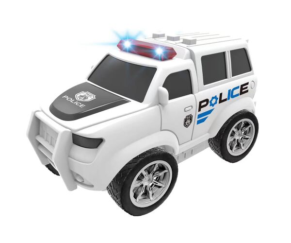 Auto policejní na setrvačník s efekty bílé 22,5 cm