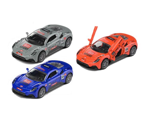 Auto kovové závodní na zpětné natažení 12 cm