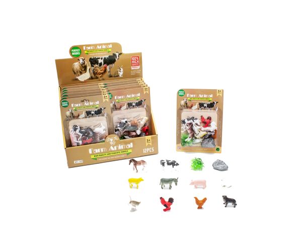 Zvířátka farma figurky set 12 ks 6 cm
