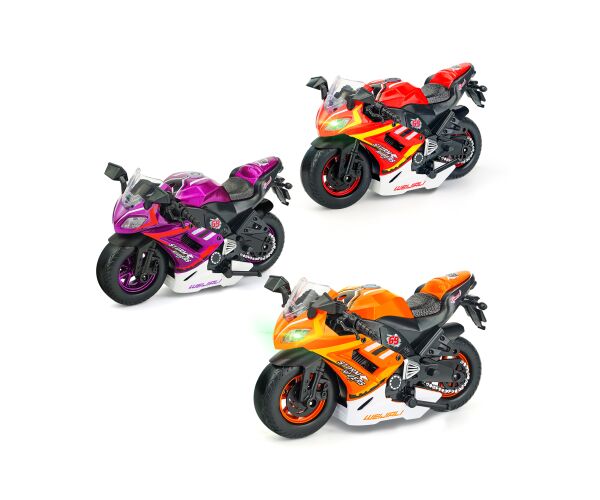 Motorka na zpětné natažení s efekty 16cm