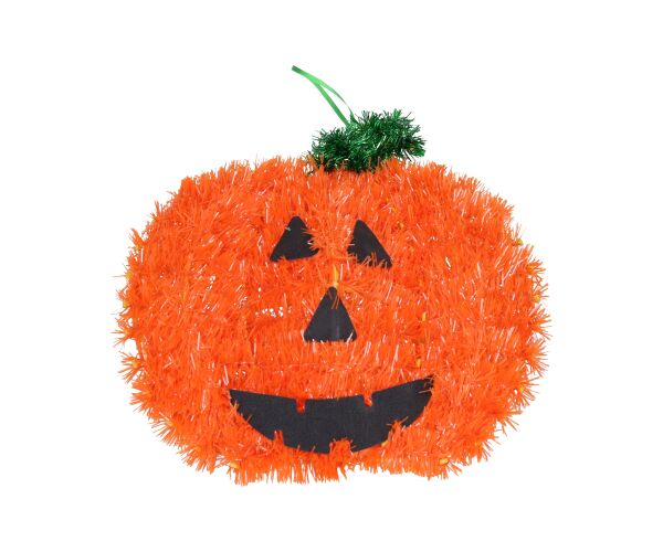 Dekorace Halloween dýně 26x28 cm na zavěšení