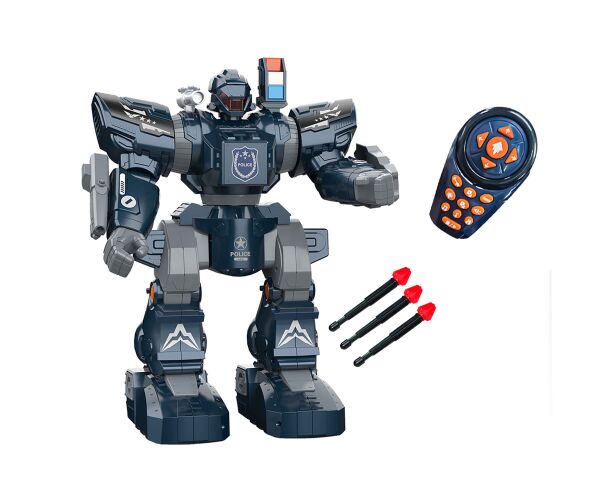 Robot Police střílející s efekty RC na dálkové ovládání 38 cm