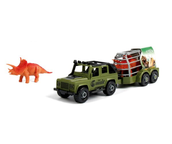 Auto šroubovací s vlečkou a dinosaurem 34 cm