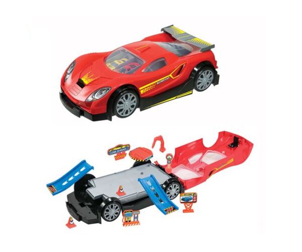 Autoservis rozkládací s autíčky 32cm