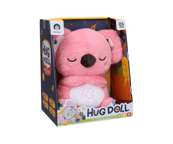 Koala plyšová dýchající růžová s efekty 27 cm