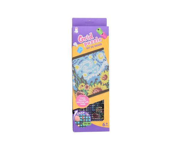 Korálková mozaika - Nebe a slunečnice 31x32,5 cm