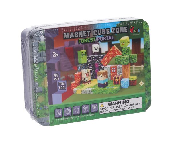 Stavebnice Magnet Cube Zone - Forest Portal 48 dílků