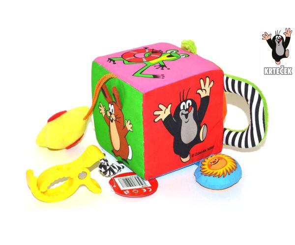 Textilní multi kostka Krtek 10 cm