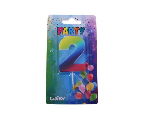 Párty svíčka číslo 2 Duha