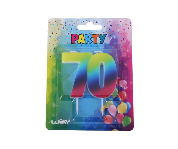 Párty svíčka číslo 70 Duha