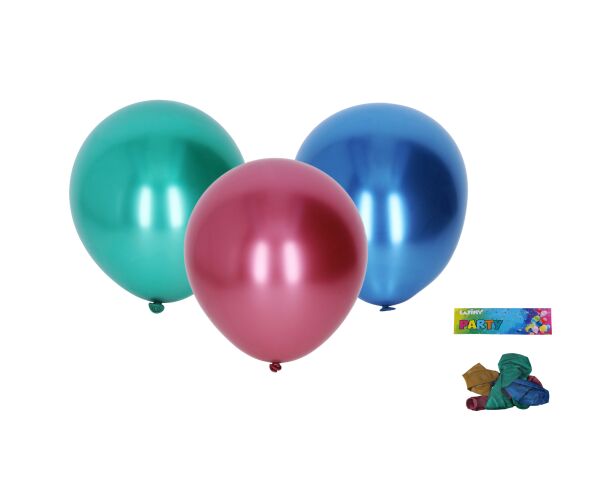 Balónek nafukovací 25cm - sada 5ks, chromové