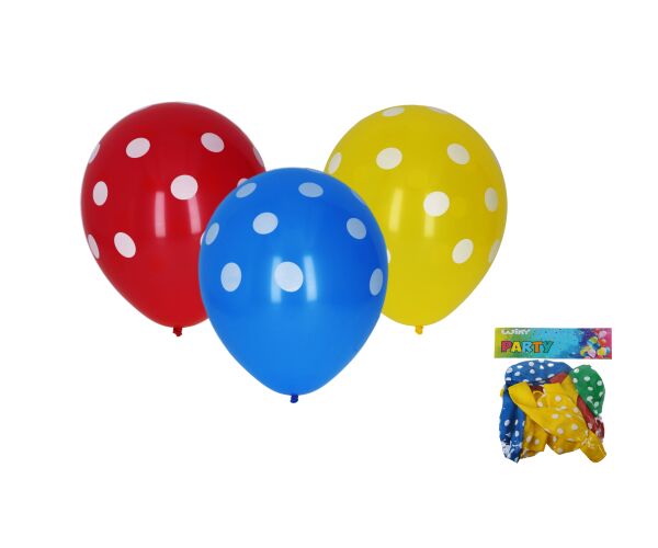 Balónek nafukovací 30cm - sada 10ks, potisk puntík