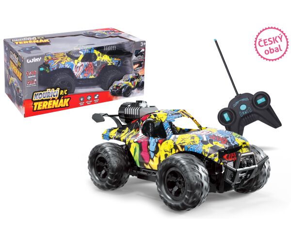 Auto kouřící teréňák RC na dálkové ovládání 24 cm - český obal