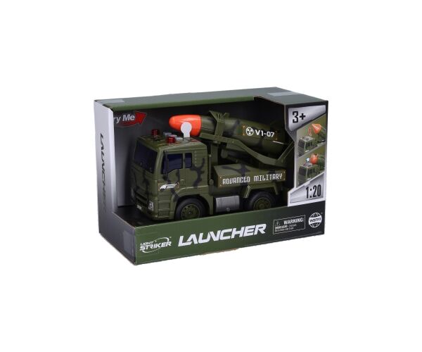 Auto vojenské s raketou a efekty 19 cm