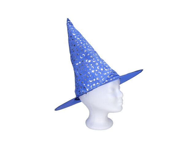 Set karneval - čarodějnický klobouk modrý 35x36 cm