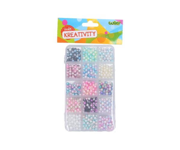 Korálky set kvádr 138g + nůžky + lanko