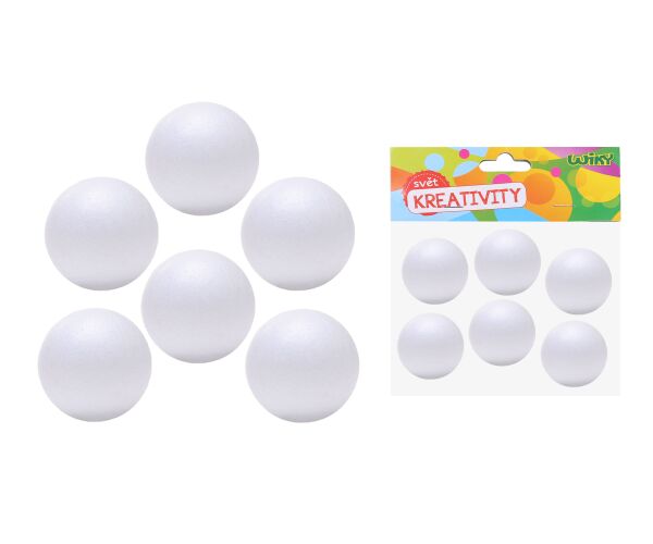 Koule dekorační polystyrénové 6 cm, 6ks