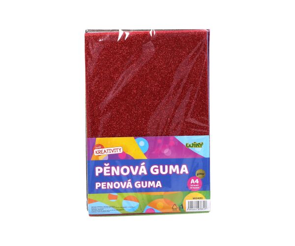 Pěnová guma A4 20x30 cm glitter, 10 ks