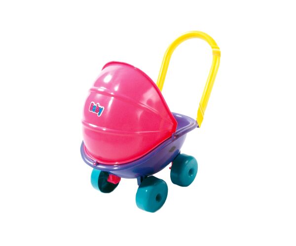 Kočárek pro panenky růžový 44 cm