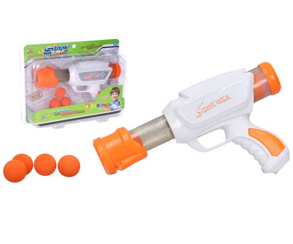 Puška pumpovací s pěnovými míčky 23 cm