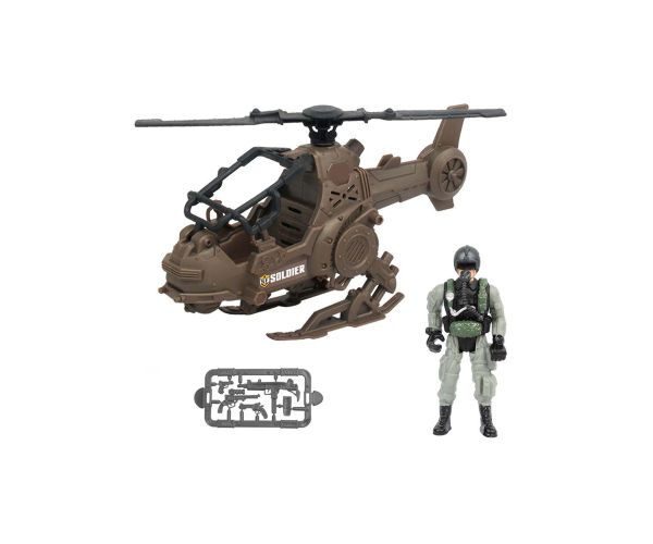 Vojenský vrtulník s pilotem 23 cm