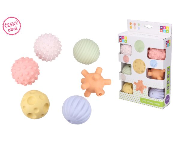 Maamaa Měkké míčky pískací set 6ks 5,5 cm