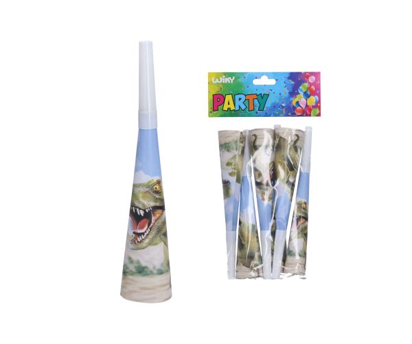 Párty trumpetky DINO 20 cm, 6 ks