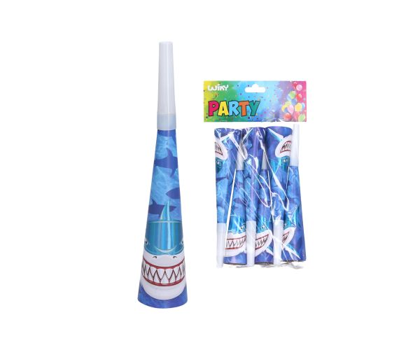 Párty trumpetky ŽRALOK 20 cm, 6 ks