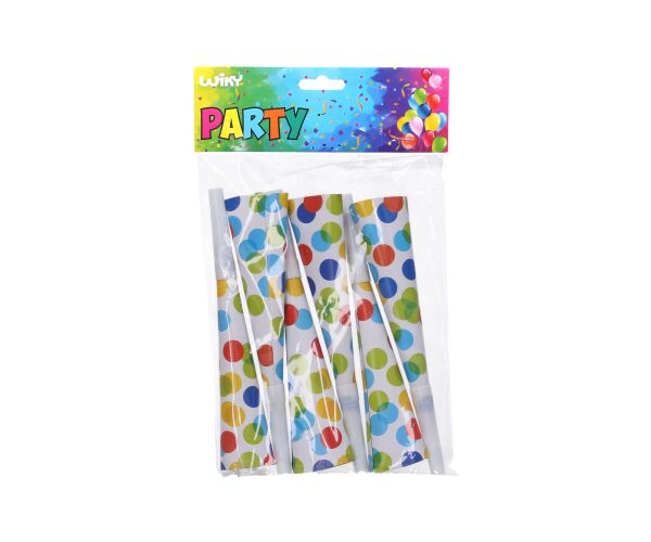 Párty trumpekty TEČKY 20 cm, 6 ks