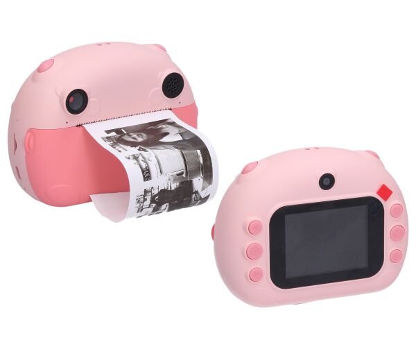 Dětský digitální fotoaparát s tiskárnou růžový - foto 12Mpx, video Full HD