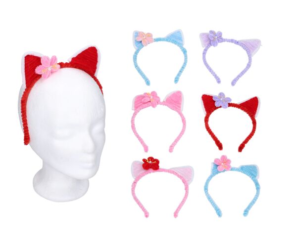 Set karneval - čelenka uši kočka MIX