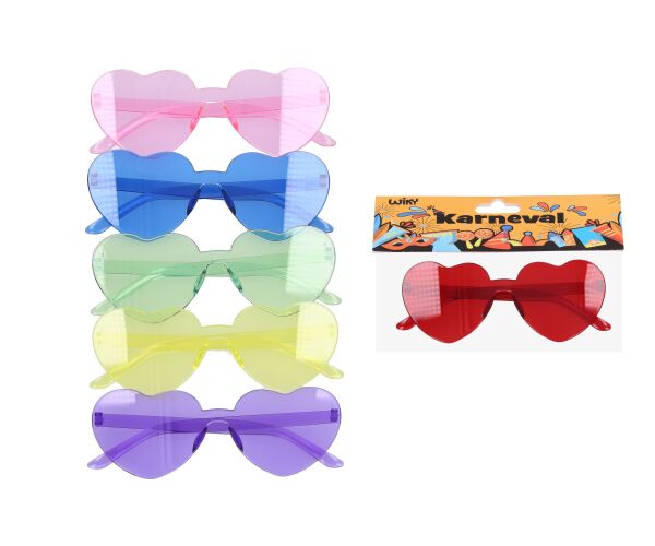 Set karneval - brýle plastové srdíčka