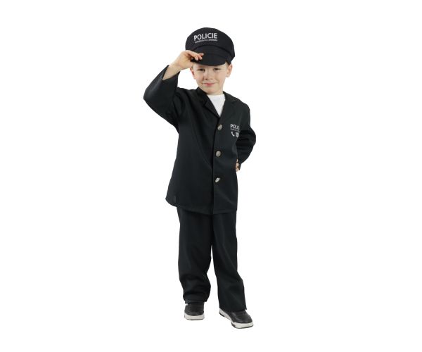 Dětský kostým policista s čepicí - český potisk (S) e-obal