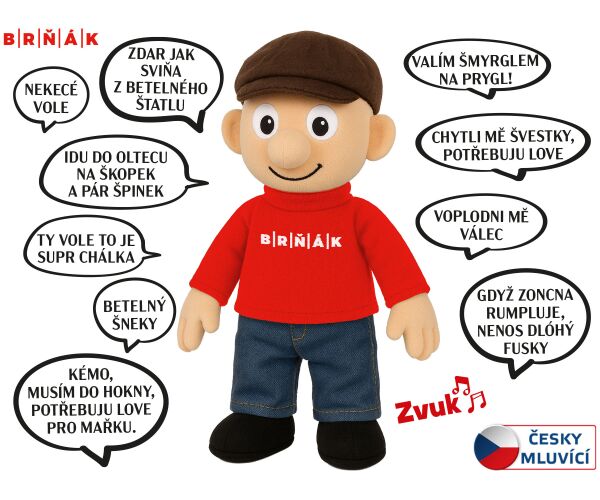 Panáček Brňák mluvící 32cm