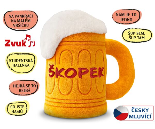 Škopek hrající plyšový 20cm