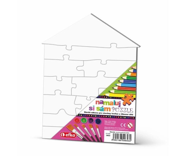 Namaluj si sám puzzle domeček