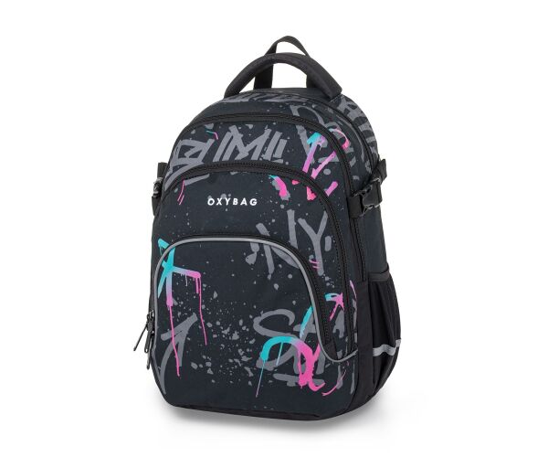 Studentský batoh OXY SCOOLER Graffiti Pink