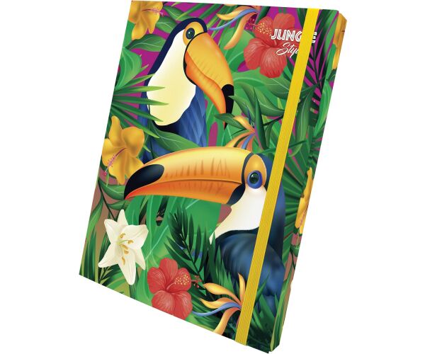 Box na sešity s gumou JUNGLE A4 (315x240mm) 130gr/m2