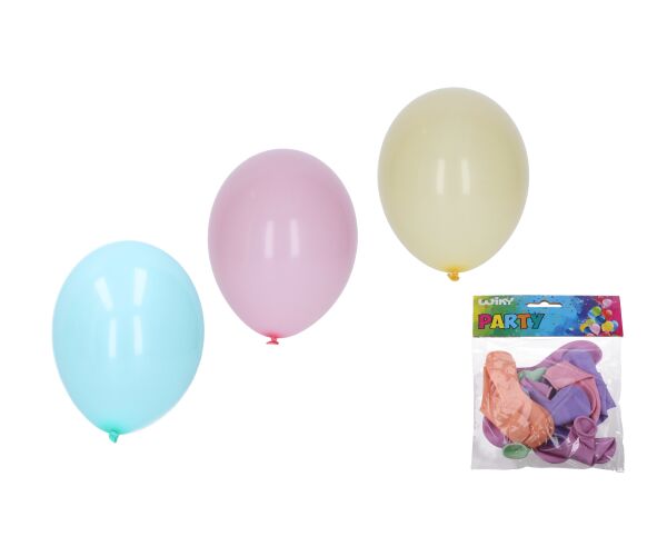 Balónek nafukovací 26cm - sada 10 ks pastelové barvy
