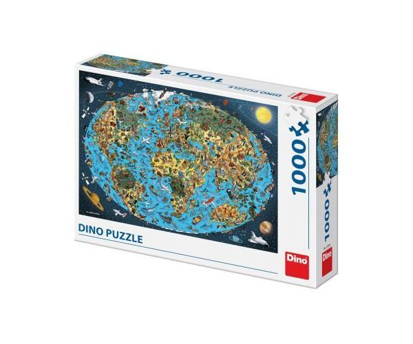 Puzzle Kreslená mapa světa 1000 dílků