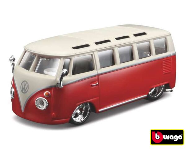 Bburago 1:32 Plus Volkswagen Van Samba Red/White