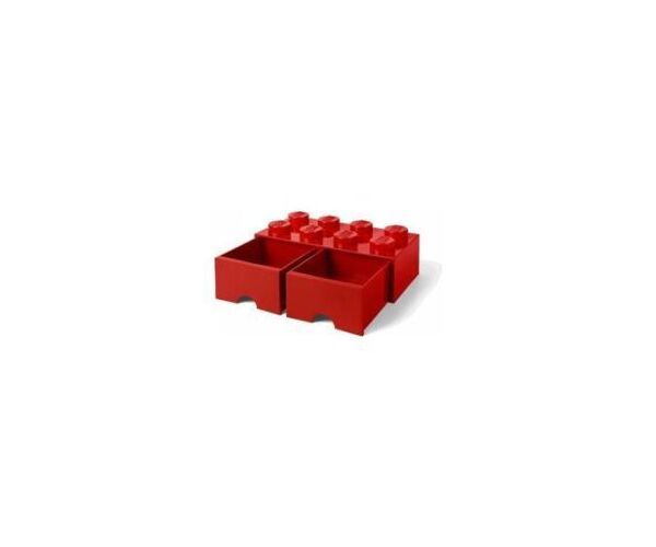 LEGO úložný box 8 s šuplíky - červená