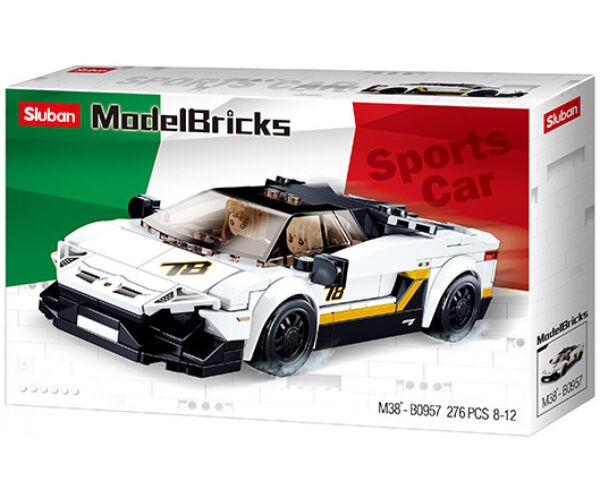 Sluban Model Bricks M38-B0957 Bílý italský sporťák