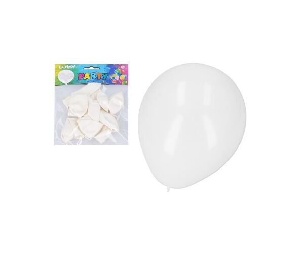 Balónek nafukovací 30 cm - sada 10ks, bílý