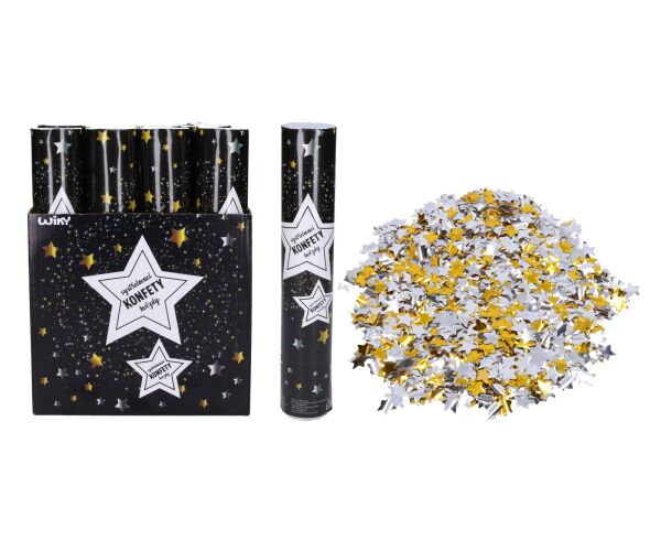 Párty konfety vystřelovací Hvězdy 30 cm
